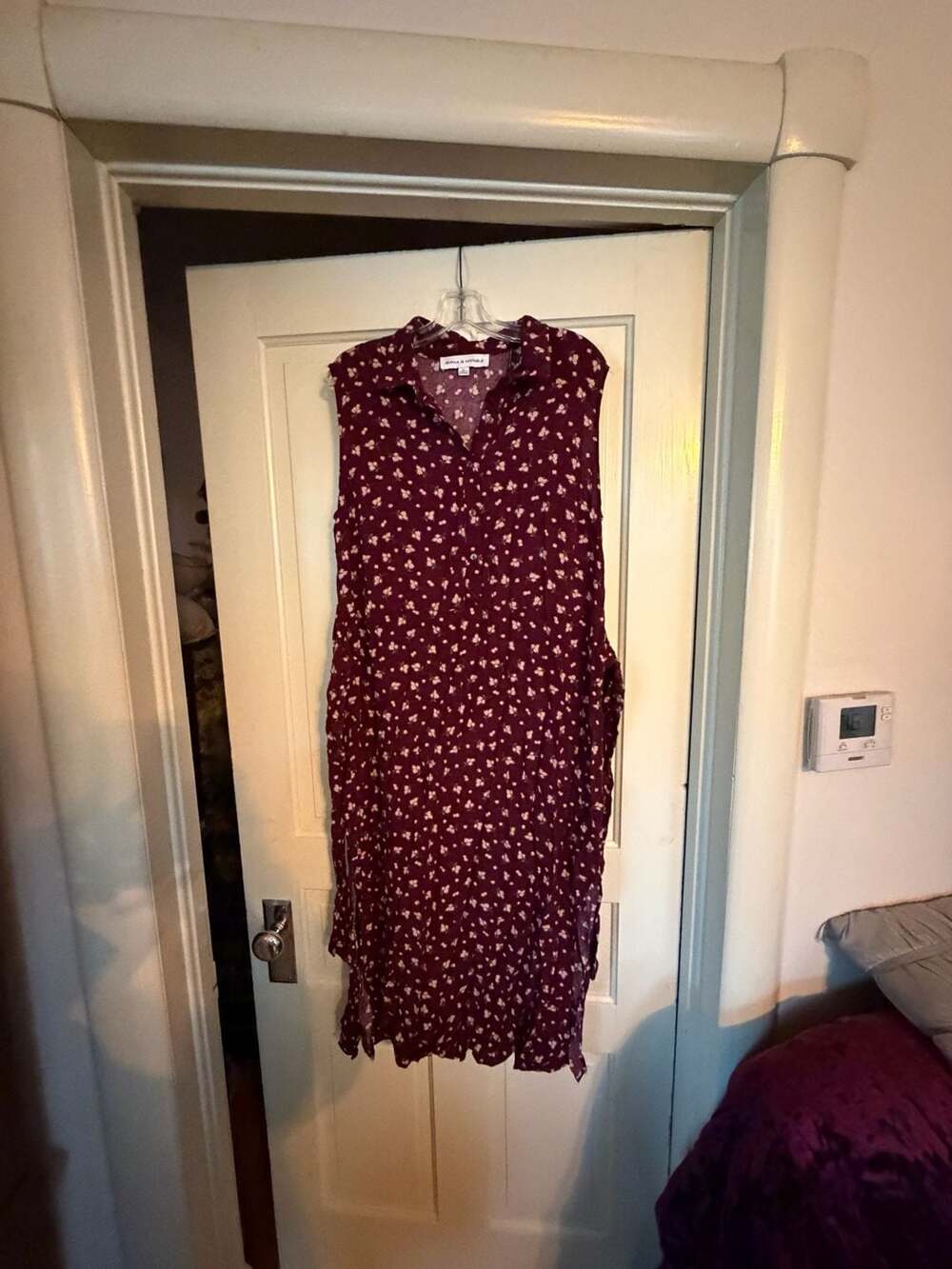 Emma & Michele Burgundy Floral Sleeveless Midi Dress Size XL